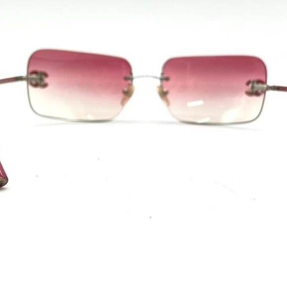 💯 Auth Chanel PINK 4017-D Swarovski Crystal Double C Gradient Sunglasses! - Picture 6 of 14